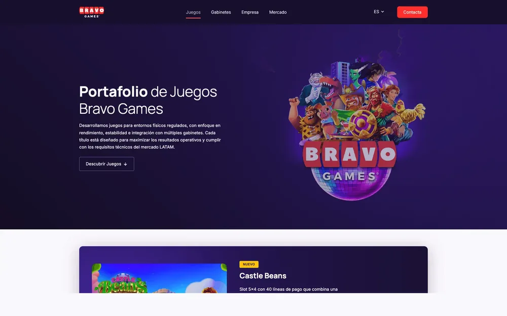 The Bravo Games portfolio page