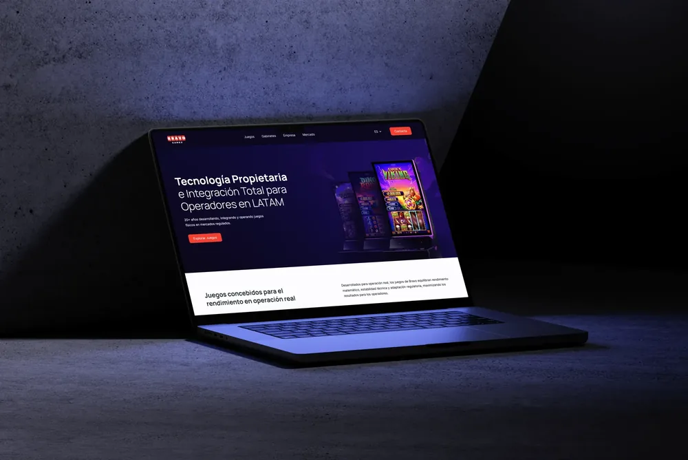The Bravo Games website on a laptop