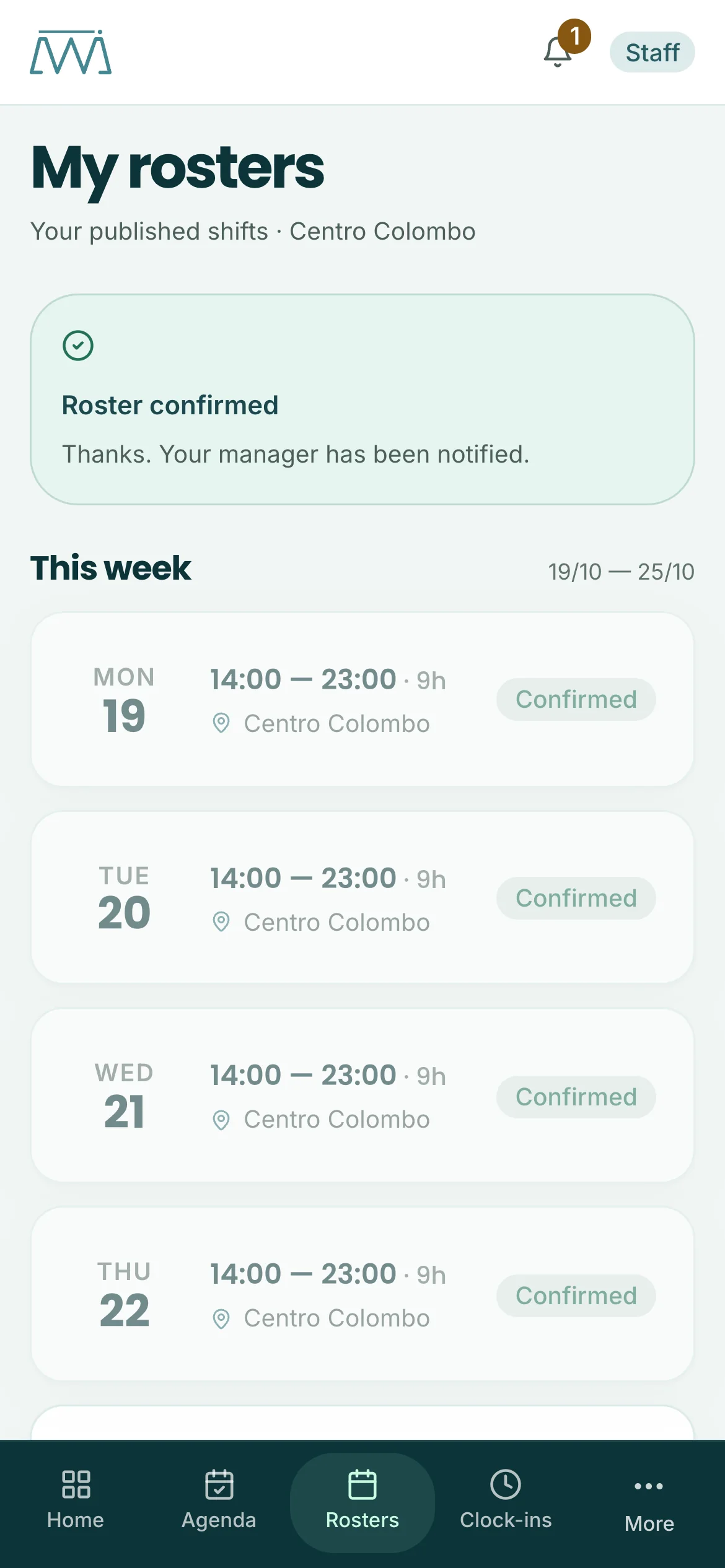 A therapist's week, confirmed