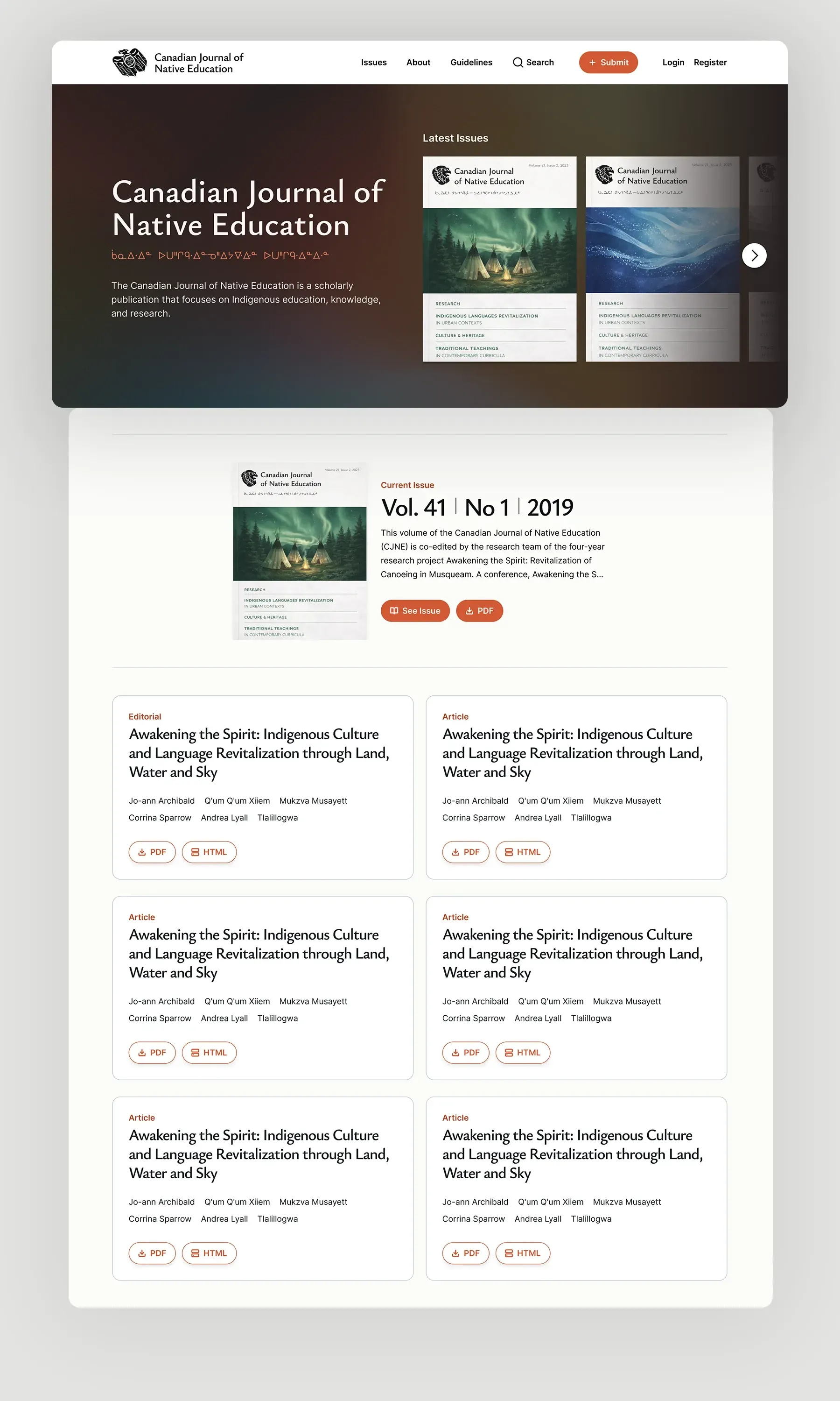 CJNE homepage redesign